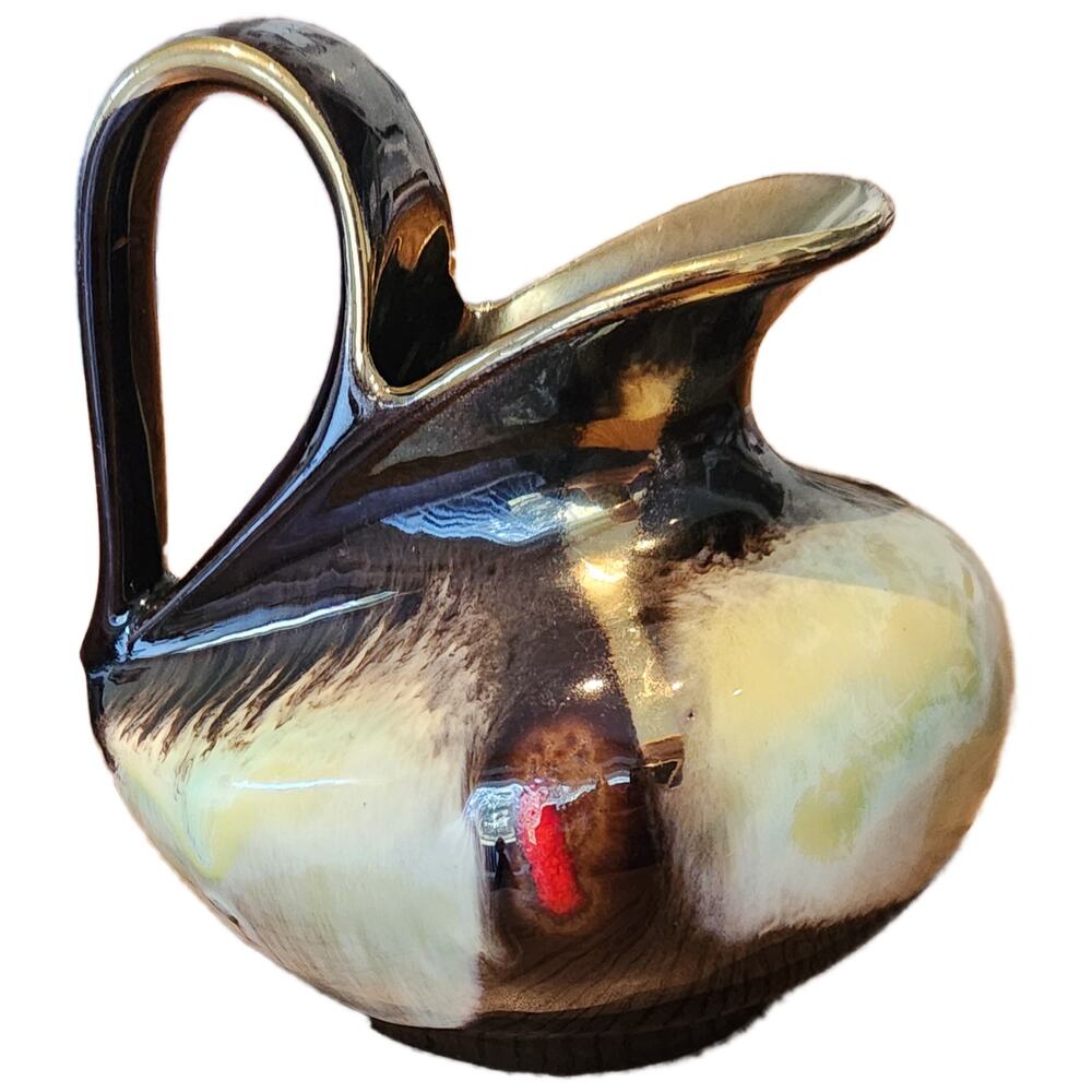 Vintage Scheurich West German Pottery Pitcher #479 Drip Glaze Mid-Century Modern